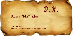 Dian Nándor névjegykártya